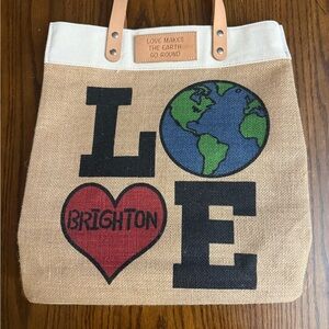 Brighton Earthy Canvas Tote with Heart Design